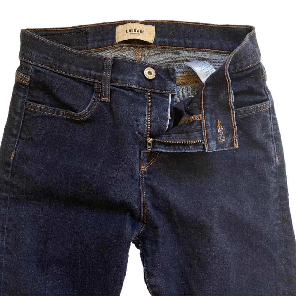 BALDWIN Kansas City Karlie High Rise Cropped Skinny Jeans in Dark Blue - Picture 3 of 13